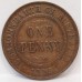 AUSTRALIA 1922 .  ONE 1 PENNY . INDIAN DIE 